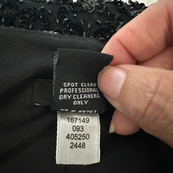 🦋Vintage Y2K Body by Victoria Secret MINI Sequin Dress strapless Black Size 12 - Picture 7 of 7